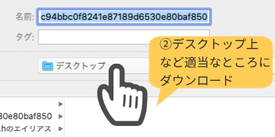 デスクトップにダウンロード